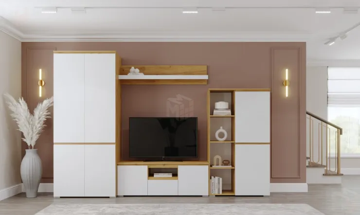 Гостиная ГРЕТТА Дуб Крафт золотой - Белый №2