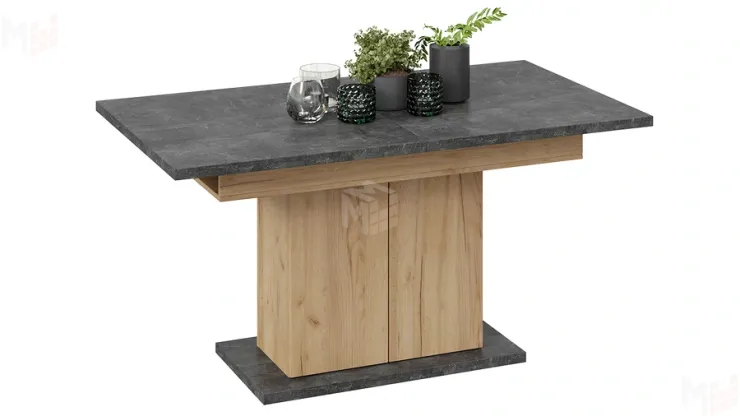 Стол раздвижной Детройт Тип 1 Дуб Крафт золотой, Ателье темное