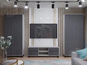 Гостиная Копенгаген белый/серый графит вариант 1