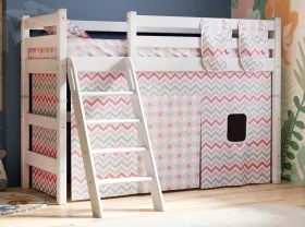 Полувысокая кровать Соня-6 с наклонной лестницей