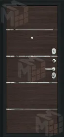 Входная металлическая дверь Лайн Букле черное/Wenge Veralinga