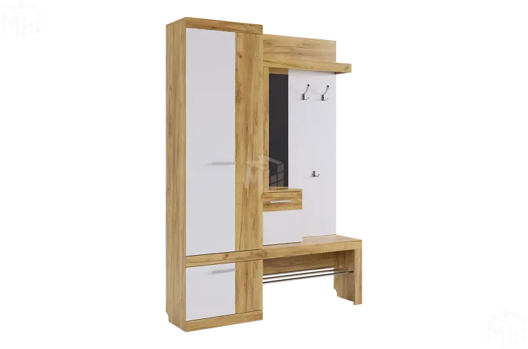 Прихожая Алекс  дуб крафт золотой/белое дерево