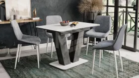 Стол раздвижной Чинзано Тип 1 Моод темный/стекло белое матовое