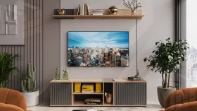 Набор мебели для гостиной Хилтон №4 Дуб Крафт золотой, Графит матовый