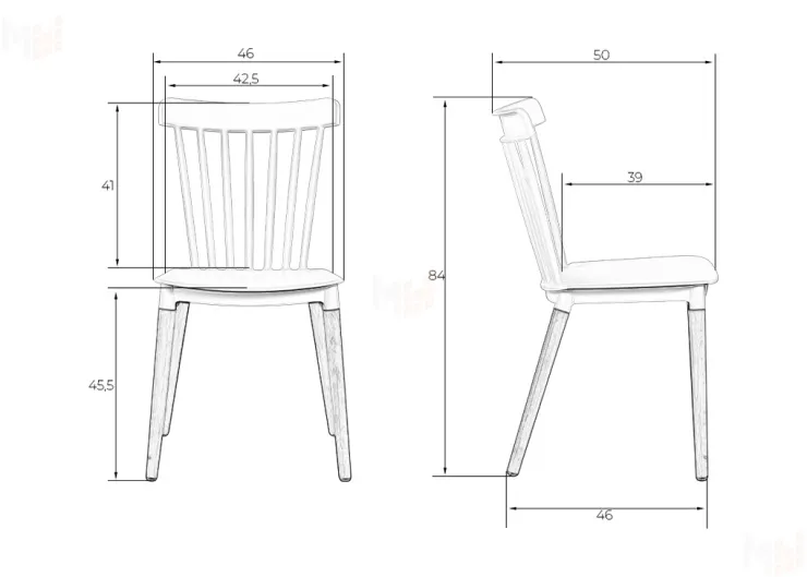 Стул обеденный DOBRIN THEO (ножки светлый бук, цвет бежевый (GR-03))