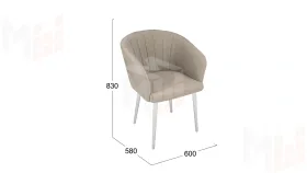 Стул Верона Т6 Белый муар, Велюр D002 бежевый