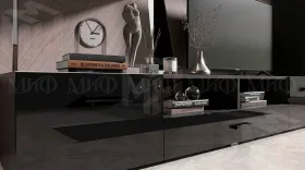 Гостиная Николь (черный глянец/черный)