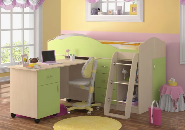 Кровать чердак Дюймовочка 5.4