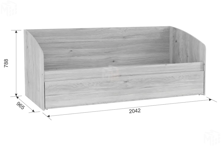 Кровать 0,9 (Софа) дуб мария