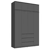 Шкаф Челси 1600 с антресолью, графит