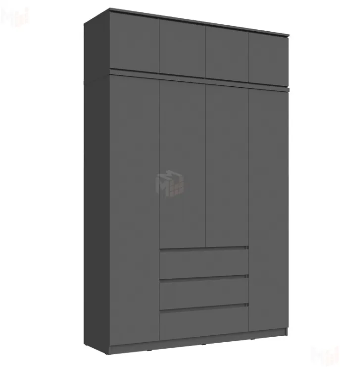 Шкаф Челси 1600 с антресолью, графит