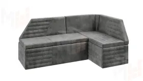 Кухонный диван Лондон со спальным местом (велюр серый)