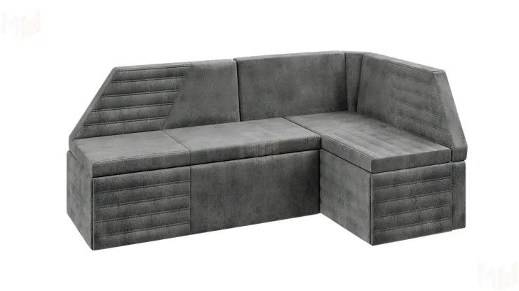 Кухонный диван Лондон со спальным местом (велюр серый)