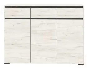 Комод  ГРЕТТА  3С3Я  Дуб Крафт белый - Антрацит