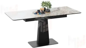 Стол обеденный Бридж Черный муар, Стекло глянцевое оникс
