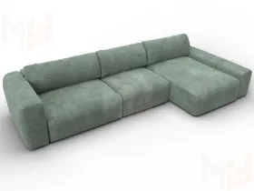 Диван угловой Лига-066 НПБ Лонг угол правый ( BRUT 08 зеленый )