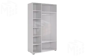 Шкаф трехдверный Ева  105.01 белое дерево/белый матовый