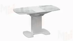 Стол обеденный Портофино - СМ(ТД)-105.01.11(1) Белый глянец, Стекло глянцевое белый мрамор