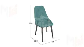 Стул Франк (конус) исп. 2 - ДП2-30 Графит/Микровелюр Madera Aquamarine (аквамарин)