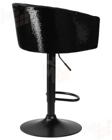 Стул барный DOBRIN DARCY BLACK SHINY (черный велюр с черно-золотыми пайетками)