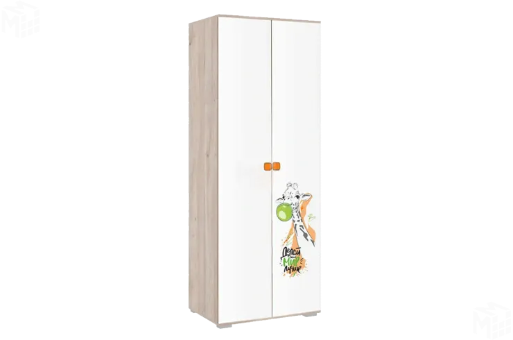 Шкаф двухдверный Зоо 03.01  дуб мария/белый