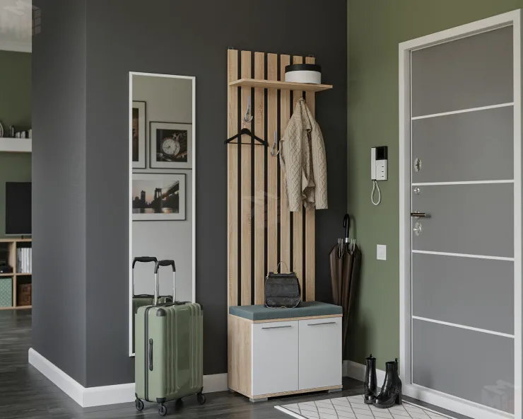 Вешалка Калифорния (Дуб Сонома / Белый)