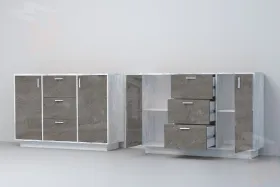 Комод К-2 ПД Эго Бетон Светлый/Камень Темный