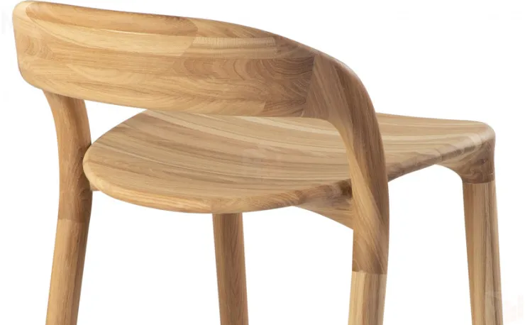 Стул полубарный деревянный из массива дуба Соул  Дуб натуральный
