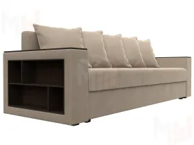 Диван прямой Дубай Лайт полки слева ( Бежевый )