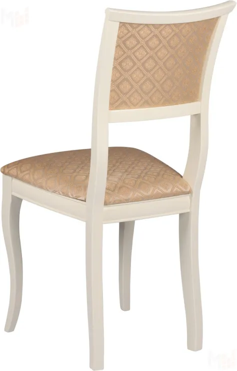Стул деревянный с мягким сиденьем Камир Слоновая кость/Бежевый жаккард