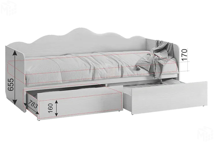 Кровать Чудо  белый рамух