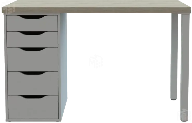 Стол письменный Ингар 1/5Т дуб беленый / белый