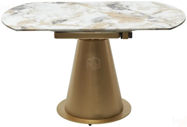 Стол TERAMO 135 GLOSS GRAND JADE SOLID CERAMIC керамика / Бронзовый