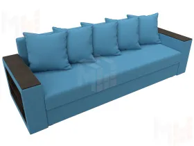 Диван прямой Дубай Лайт полки слева ( Голубой )