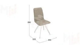 Стул Стенли К4 Белый матовый, Велюр Confetti  Smoke