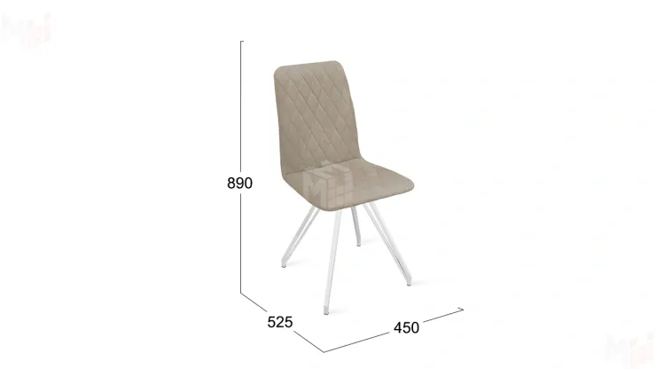 Стул Стенли К4 Белый матовый, Велюр Confetti  Smoke