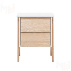 Тумбочка Leset "Сканди" 2 ящ. (Дуб, компаньон Молочный дуб/Молочный дуб)