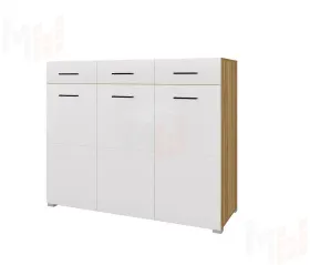 Комод Ненси (дуб золотой/белый глянец)