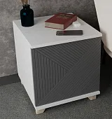 Тумба прикроватная Копенгаген со створкой (белый/серый графит)