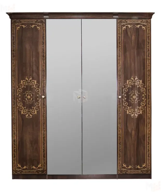 Шкаф Патрисия 4-дверный (1+2+1) с зеркалом караваджо глянец