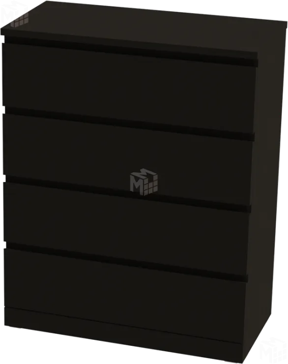 S00241 Варма 4 комод 80х100х40 шпон ясень, черный