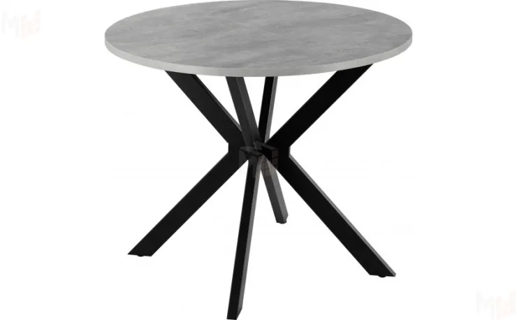 Стол раскладной Вега Лофт D100  Бетон / Черный