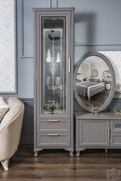 Витрина Мокко 1-ств серый камень