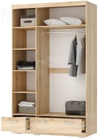 Шкаф СОНАТА ШСЗ-1350 Дуб Сонома-Белый глянец