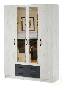 Шкаф Квадро Беатрис  Крафт белый-Антрацит