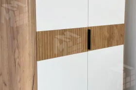 Шкаф двухдверный Адам  крафт золотой/белое дерево