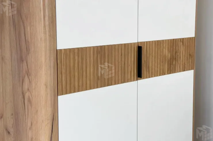 Шкаф двухдверный Адам  крафт золотой/белое дерево