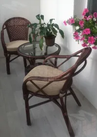 Комплект мебели из ротанга "Петани дуэт": два кресла и круглый столик 