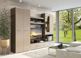 Гостиная Ненси-1 (венге/капучино глянец)