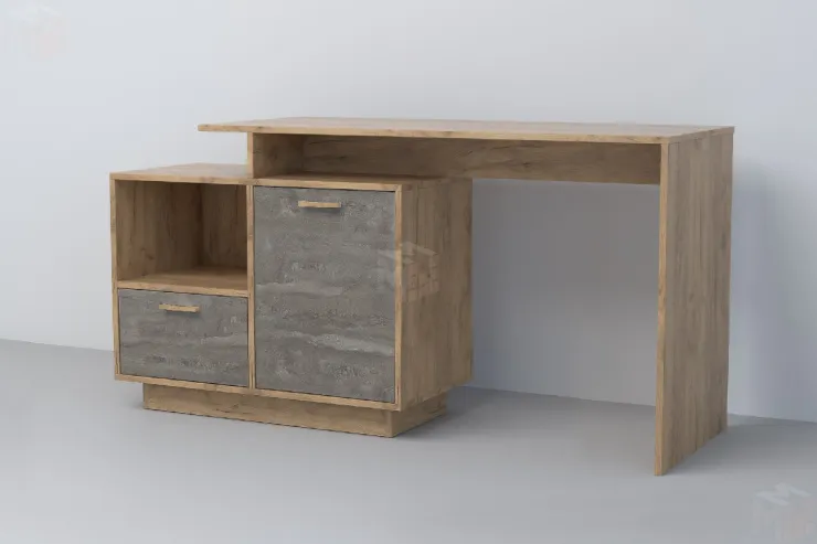 Стол Письменный СТ-2 ПД Эго  Дуб Крафт Золотой/Камень Темный